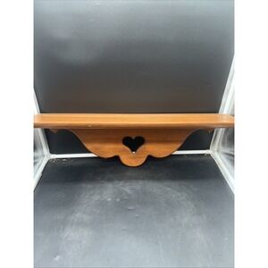 Ethan Allen Traditional Maple Wall Hanging Shelf W Pierced Heart Plate Groove